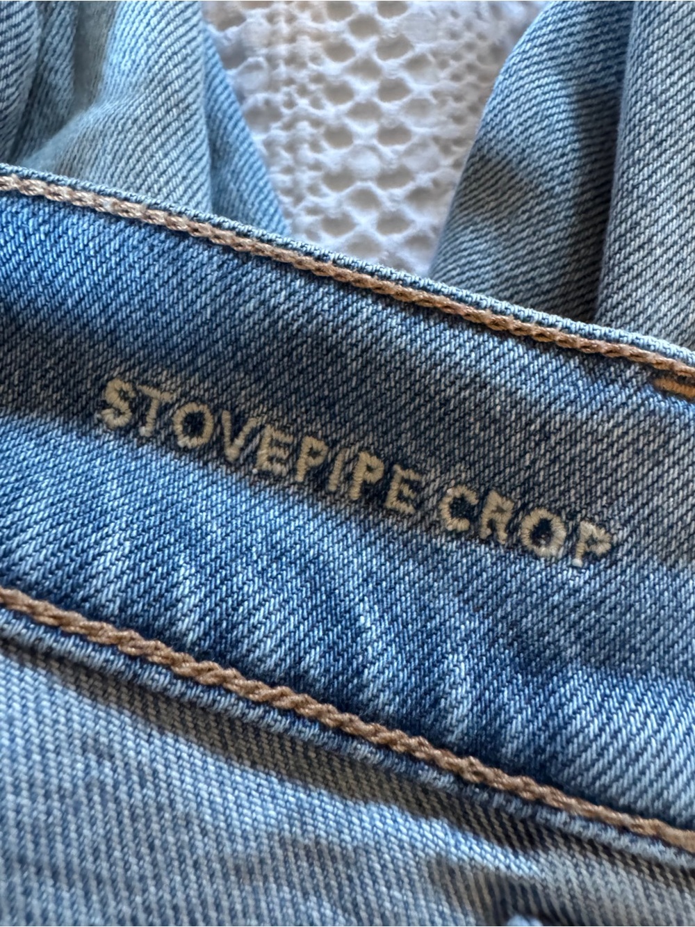America Eagle Stovepipe cropped jeans size 6 short Light Blue Wide-Leg - Picture 7 of 10